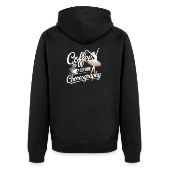 Le café avant la chorégraphie - Dance Coffee Lover - Veste à capuche bio Premium Unisexe - noir - Dos - Nico (187cm)