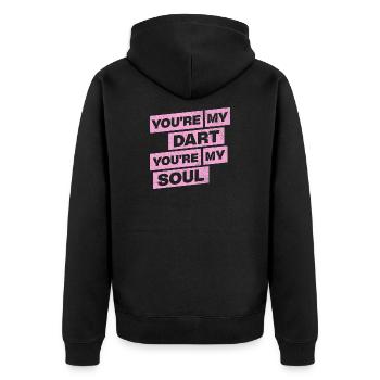 Darts Shirt Hoodie You are my soul - Unisex Premium Bio Zip Hoodie - Schwarz - Hinten - Nico (187cm)