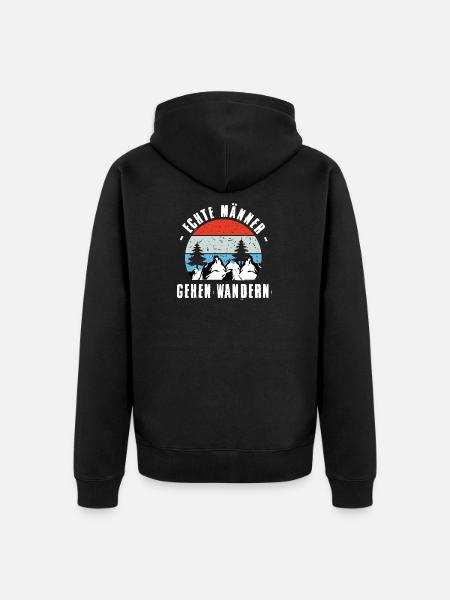 Wandern Sprüche Wanderer Wanderoutfits - Unisex Premium Bio Zip Hoodie - Schwarz