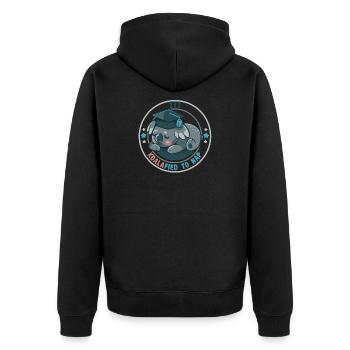 Koalafied to Nap - Unisex Premium Organic Zip Hoodie - black - Back - Nico (187cm)