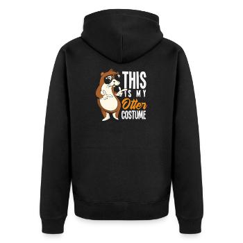 Otter Costume Funny Sea Otter Cartoon - Unisex Premium Organic Zip Hoodie - black - Back - Nico (187cm)