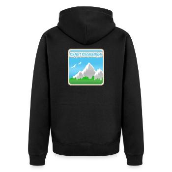 Mountaineering Kraetke Mountains - Unisex Premium Organic Zip Hoodie - black - Back - Nico (187cm)