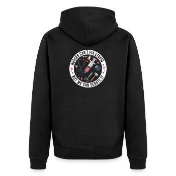 Nurses Can't Fix Stupid But We Can Sedate It Funny - Unisex Premium Organic Zip Hoodie - black - Back - Nico (187cm)