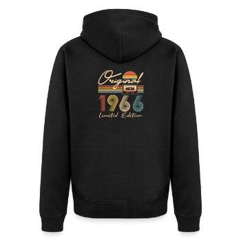 60e anniversaire 60e anniversaire Original 1966 - Veste à capuche bio Premium Unisexe - noir - Dos - Nico (187cm)