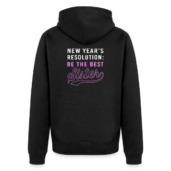 Sexe Révélation Réveillon Nouvel An Nouvel An - Veste à capuche bio Premium Unisexe - noir - Dos - Nico (187cm)