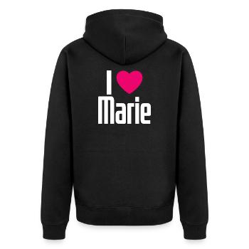 J’aime Marie Coeur Rose J’aime Marie - Veste à capuche bio Premium Unisexe - noir - Dos - Nico (187cm)