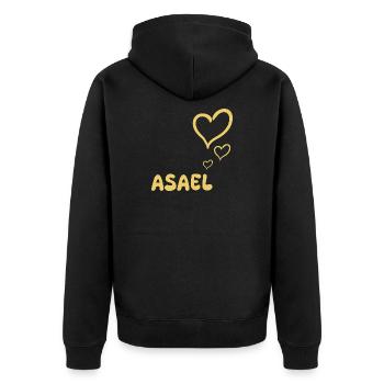 Cadeau pour Asaël - Veste à capuche bio Premium Unisexe - noir - Dos - Nico (187cm)