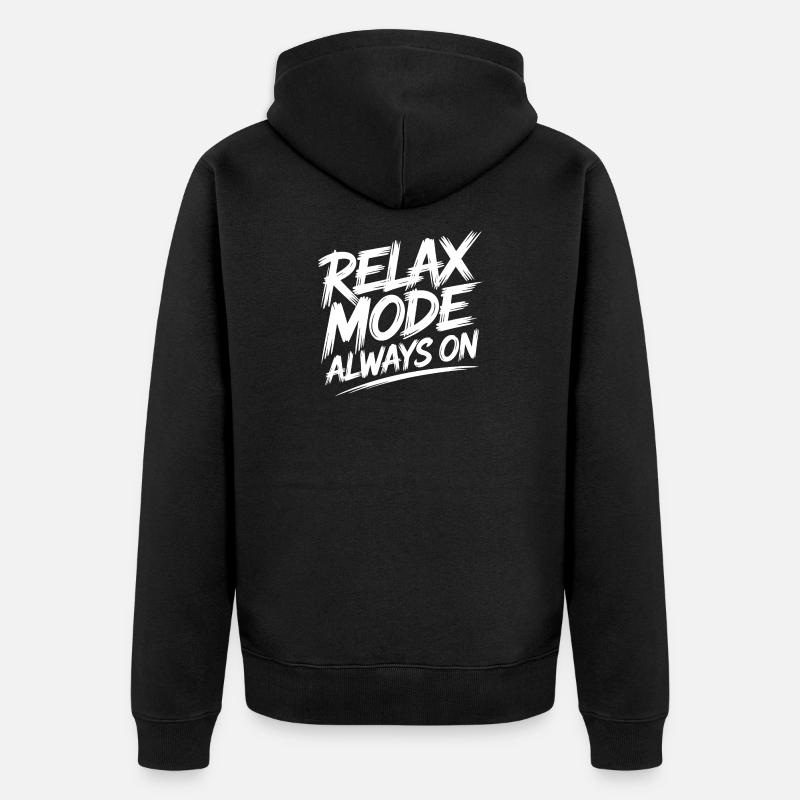 Relaxmodus Immer An - Unisex Premium Bio Zip Hoodie - Schwarz