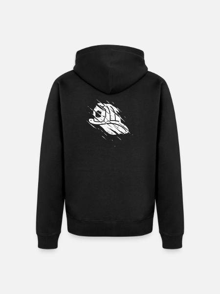 Firefighter Helmet Scratch Action Vector - Unisex Premium Organic Zip Hoodie - black