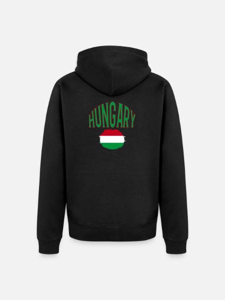 Hungary - Unisex Premium Bio Zip Hoodie - Schwarz
