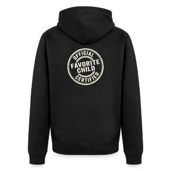 Favorite child (funny, official) - Unisex Premium Organic Zip Hoodie - black - Back - Nico (187cm)