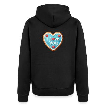 Valentine's Day Heart Gift Valentine's Day - Unisex Premium Organic Zip Hoodie - black - Back - Nico (187cm)
