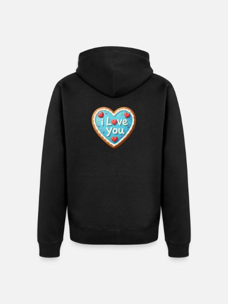 Valentine's Day Heart Gift Valentine's Day - Unisex Premium Organic Zip Hoodie - black