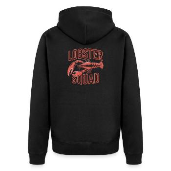 Lobster Squad Vintage Seafood Team - Unisex Premium Organic Zip Hoodie - black - Back - Nico (187cm)