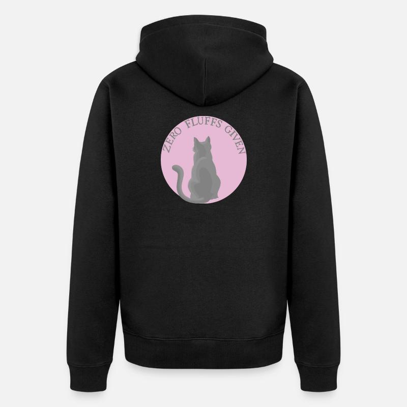 Katze mit Attitüde - Unisex Premium Bio Zip Hoodie - Schwarz