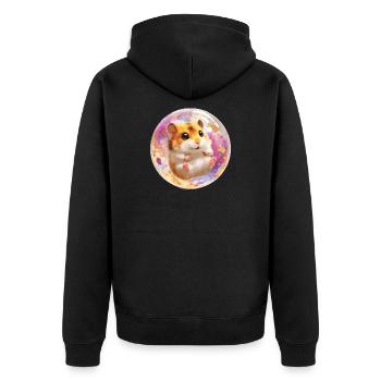 Colorful hamster in bubble ball - Unisex Premium Organic Zip Hoodie - black - Back - Nico (187cm)
