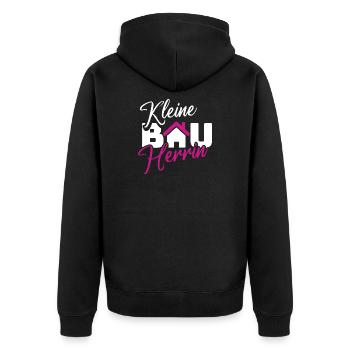 Kleine Bauherrin Hausliebe Design - Unisex Premium Bio Zip Hoodie - Schwarz - Hinten - Nico (187cm)