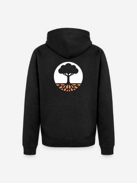 Baum des Lebens Wurzeln - Unisex Premium Bio Zip Hoodie - Schwarz