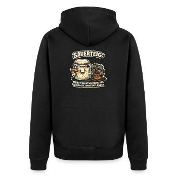 Sauerteig & Pflanzen - Lustiges Back Motiv - Unisex Premium Bio Zip Hoodie - Schwarz - Hinten - Nico (187cm)