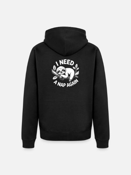 Nap Again Mood - Unisex Premium Bio Zip Hoodie - Schwarz