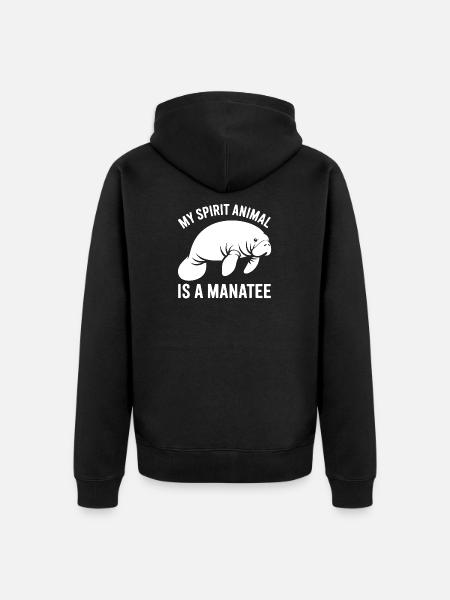 Manatee Spirit Animal - Unisex Premium Organic Zip Hoodie - black