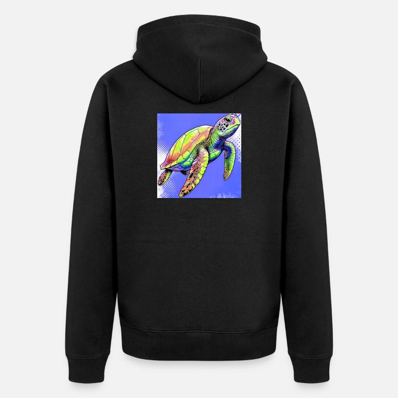 tortue - Veste à capuche bio Premium Unisexe - noir