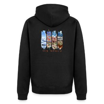 Voyage au Nouveau-Mexique – Désert de la Terre de l’Enchantement - Veste à capuche bio Premium Unisexe - noir - Dos - Nico (187cm)