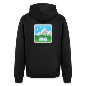 Berg Fuji - Unisex Premium Bio Zip Hoodie - Schwarz - Hinten - Nico (187cm)