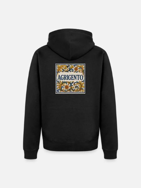 Agrigento Majolika Ornament - Unisex Premium Bio Zip Hoodie - Schwarz