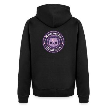 Logo officiel de la marque Neurospicy Creatures - Veste à capuche bio Premium Unisexe - noir - Dos - Nico (187cm)