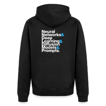I&A - Unisex Premium Bio Zip Hoodie - Schwarz - Hinten - Nico (187cm)