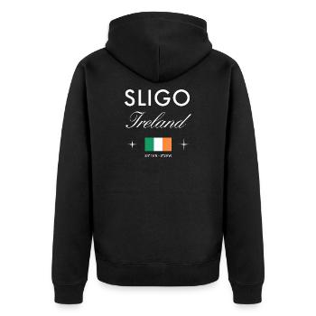 Coordonnées de Sligo Irlande Souvenir de voyage - Veste à capuche bio Premium Unisexe - noir - Dos - Nico (187cm)