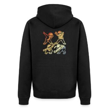 Cartoon B-Boy - Unisex Premium Bio Zip Hoodie - Schwarz - Hinten - Nico (187cm)