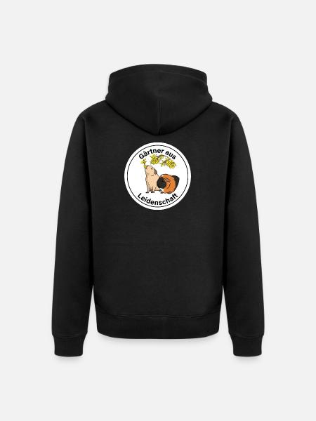 Meerschweinchen Gärtner Leidenschaft Deko - Unisex Premium Bio Zip Hoodie - Schwarz