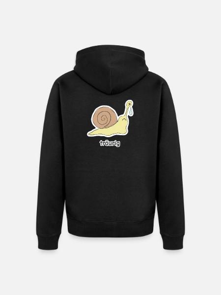 träurig – Schnecke Meme - Unisex Premium Bio Zip Hoodie - Schwarz