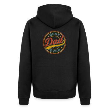 Best Dad Ever - Unisex Premium Bio Zip Hoodie - Schwarz - Hinten - Nico (187cm)