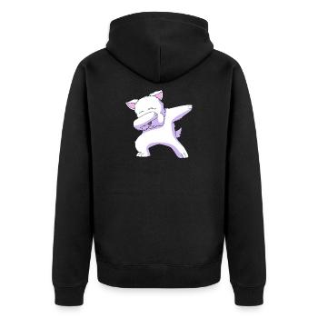 West Highland Terrier - Unisex Premium Bio Zip Hoodie - Schwarz - Hinten - Nico (187cm)