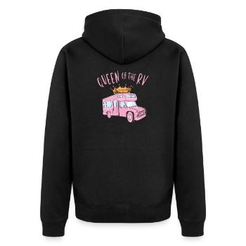 Queen of the Camper - Unisex Premium Organic Zip Hoodie - black - Back - Nico (187cm)
