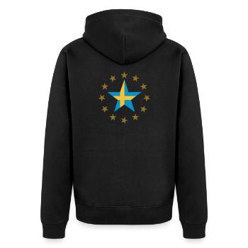Sweden & Stars - Unisex Premium Organic Zip Hoodie - black - Back - Nico (187cm)