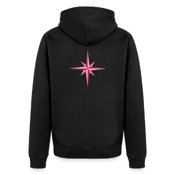 Compass - Unisex Premium Organic Zip Hoodie - black - Back - Nico (187cm)