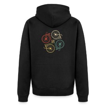 Wheel Mosaic Gradient - Unisex Premium Organic Zip Hoodie - black - Back - Nico (187cm)
