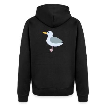 Möwe Symbol Meer See Kinder Nordsee Küste Deko - Unisex Premium Bio Zip Hoodie - Schwarz - Hinten - Nico (187cm)