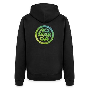 Lettering Aotearoa - Veste à capuche bio Premium Unisexe - noir - Dos - Nico (187cm)