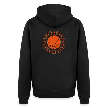 Basketball - Basket Ball - Game - Sport - Player - Unisex Premium Bio Zip Hoodie - Schwarz - Hinten - Nico (187cm)