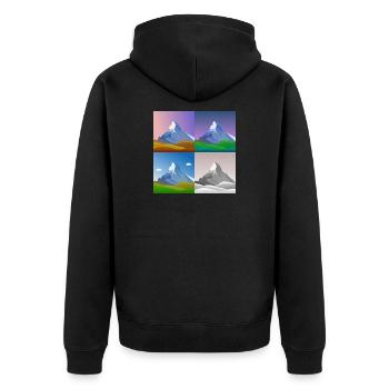 Montagnes colorées, Cervin, Suisse, Alpes, Alpes - Veste à capuche bio Premium Unisexe - noir - Dos - Nico (187cm)
