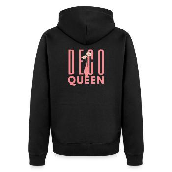 T-shirt esthétique vase fleuri rose Deco Queen - Veste à capuche bio Premium Unisexe - noir - Dos - Nico (187cm)