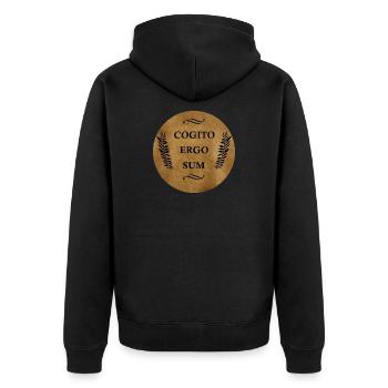 Cogito Ergo Sum - Veste à capuche bio Premium Unisexe - noir - Dos - Nico (187cm)