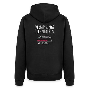 Vermessungstechnikerin in Ausbildung Geschenk - Unisex Premium Bio Zip Hoodie - Schwarz - Hinten - Nico (187cm)