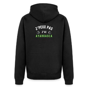 Ayahuasca humour - Veste à capuche bio Premium Unisexe - noir - Dos - Nico (187cm)