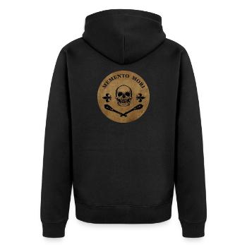 Memento Mori - Unisex Premium Organic Zip Hoodie - black - Back - Nico (187cm)